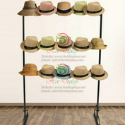 Iron Wire Hat Display 15-Head Standing Rack