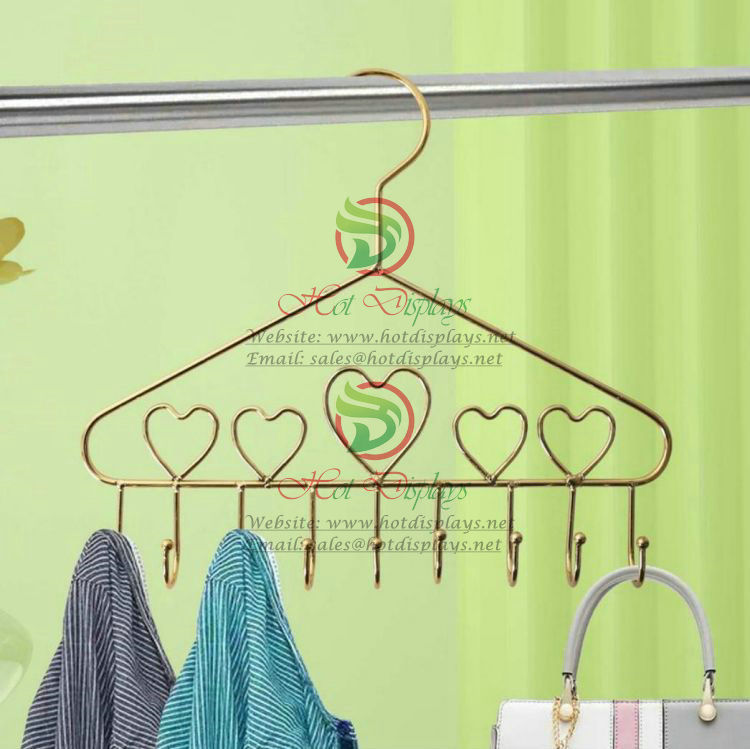 Iron Wire Hanger Rack with Hooks