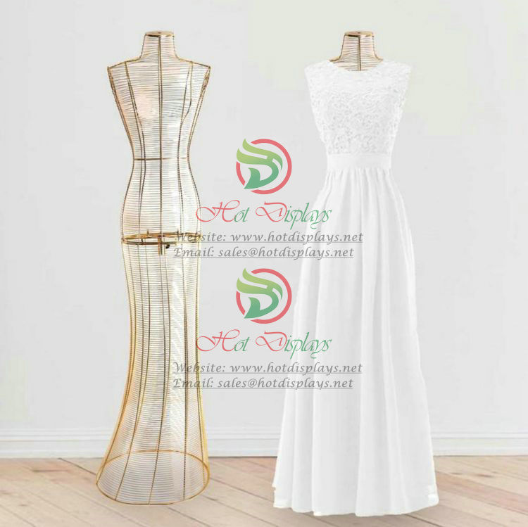 Female Headless Iron Wire Display Model Electroplated Gold Mannequin FE0184